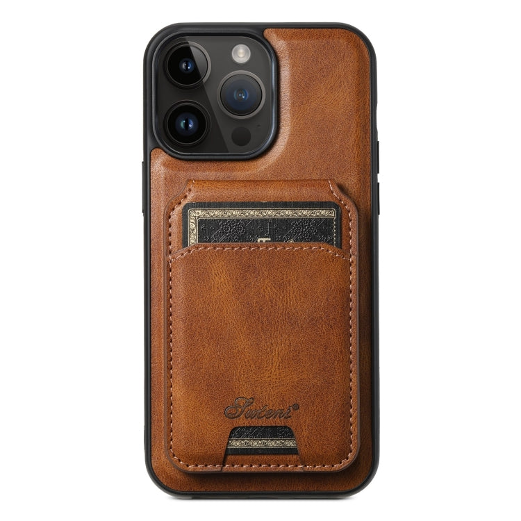 Suteni H15 MagSafe Oil Eax Leather Detachable Wallet Back Phone Case, For iPhone 13 Pro, For iPhone 13, For iPhone 12, For iPhone 12 Pro Max