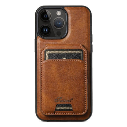 Suteni H15 MagSafe Oil Eax Leather Detachable Wallet Back Phone Case, For iPhone 13 Pro, For iPhone 13, For iPhone 12, For iPhone 12 Pro Max