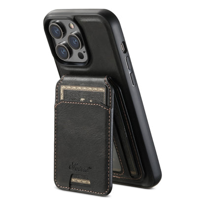 Suteni H15 MagSafe Oil Eax Leather Detachable Wallet Back Phone Case, For iPhone 12 Pro, For iPhone 17e / 16e