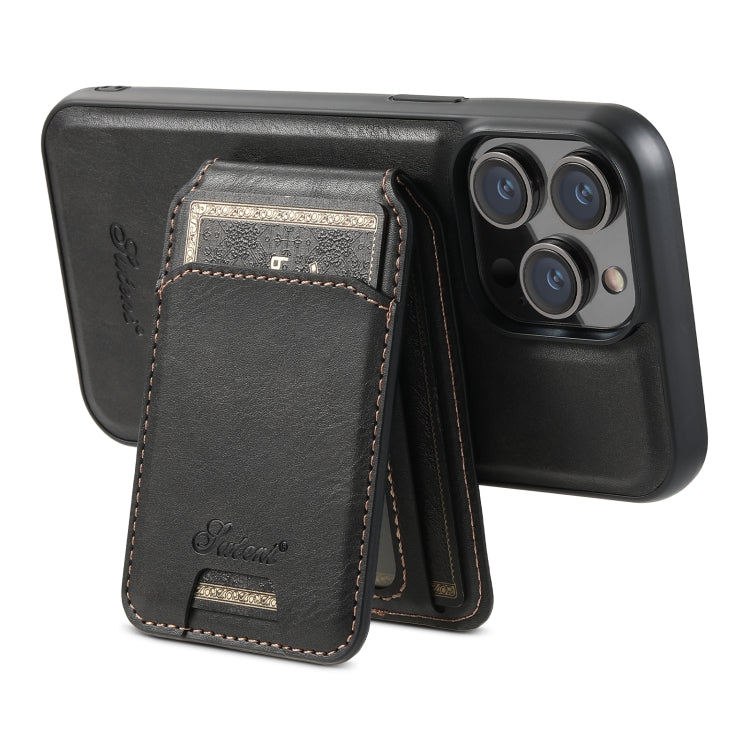 Suteni H15 MagSafe Oil Eax Leather Detachable Wallet Back Phone Case, For iPhone 12 Pro, For iPhone 17e / 16e