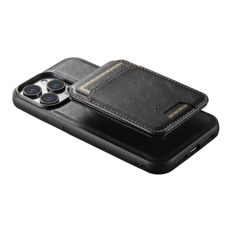 Suteni H15 MagSafe Oil Eax Leather Detachable Wallet Back Phone Case, For iPhone 12 Pro, For iPhone 17e / 16e