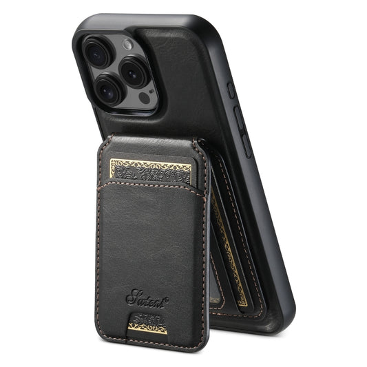 Suteni H15 MagSafe Oil Eax Leather Detachable Wallet Back Phone Case, For iPhone 16 Pro, For iPhone 16 Plus, For iPhone 16, For iPhone 15 Pro Max