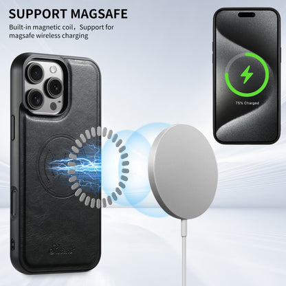 Suteni H15 MagSafe Oil Eax Leather Detachable Wallet Back Phone Case, For iPhone 16 Pro, For iPhone 16 Plus, For iPhone 16, For iPhone 15 Pro Max