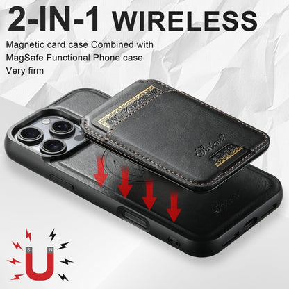 Suteni H15 MagSafe Oil Eax Leather Detachable Wallet Back Phone Case, For iPhone 16 Pro, For iPhone 16 Plus, For iPhone 16, For iPhone 15 Pro Max
