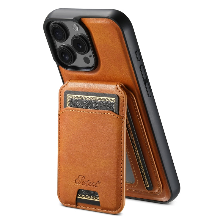 Suteni H15 MagSafe Oil Eax Leather Detachable Wallet Back Phone Case, For iPhone 16 Pro, For iPhone 16 Plus, For iPhone 16, For iPhone 15 Pro Max