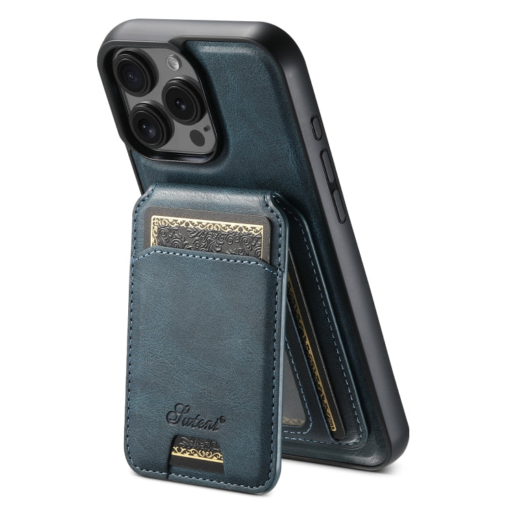 Suteni H15 MagSafe Oil Eax Leather Detachable Wallet Back Phone Case, For iPhone 16 Pro, For iPhone 16 Plus, For iPhone 16, For iPhone 15 Pro Max