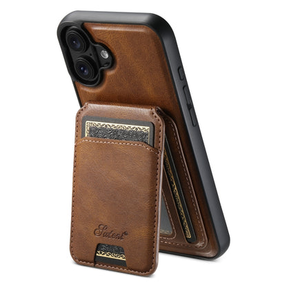 Suteni H15 MagSafe Oil Eax Leather Detachable Wallet Back Phone Case, For iPhone 16 Pro, For iPhone 16 Plus, For iPhone 16, For iPhone 15 Pro Max