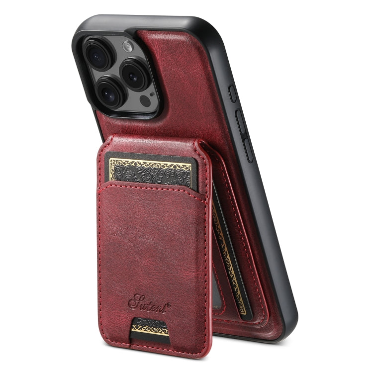Suteni H15 MagSafe Oil Eax Leather Detachable Wallet Back Phone Case, For iPhone 17 Pro, For iPhone 17, For iPhone Air, For iPhone 16 Pro Max