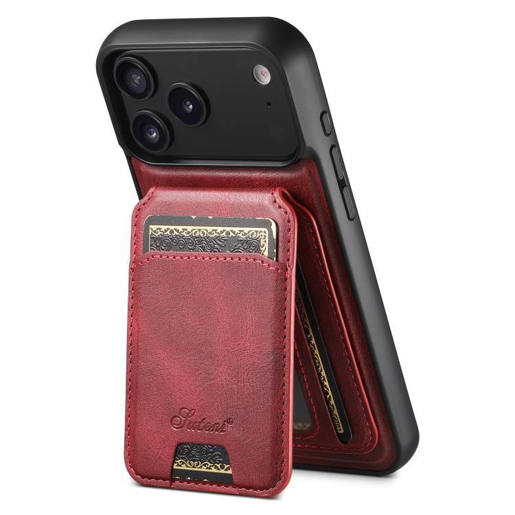 Suteni H15 MagSafe Oil Eax Leather Detachable Wallet Back Phone Case, For iPhone 18, For iPhone 18 Pro, For iPhone 18 Pro Max, For iPhone 17 Pro Max