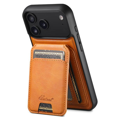 Suteni H15 MagSafe Oil Eax Leather Detachable Wallet Back Phone Case, For iPhone 18, For iPhone 18 Pro, For iPhone 18 Pro Max, For iPhone 17 Pro Max