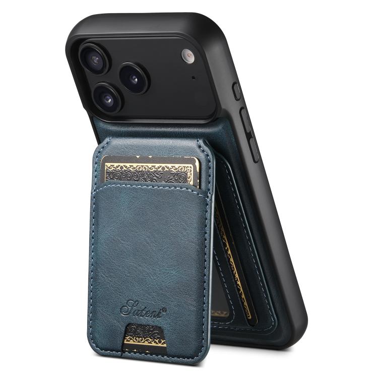 Suteni H15 MagSafe Oil Eax Leather Detachable Wallet Back Phone Case, For iPhone 18, For iPhone 18 Pro, For iPhone 18 Pro Max, For iPhone 17 Pro Max
