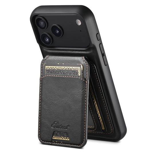 Suteni H15 MagSafe Oil Eax Leather Detachable Wallet Back Phone Case, For iPhone 17 Pro, For iPhone 17, For iPhone Air, For iPhone 16 Pro Max
