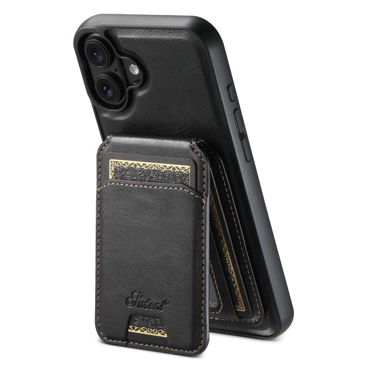 Suteni H15 MagSafe Oil Eax Leather Detachable Wallet Back Phone Case, For iPhone 18, For iPhone 18 Pro, For iPhone 18 Pro Max, For iPhone 17 Pro Max