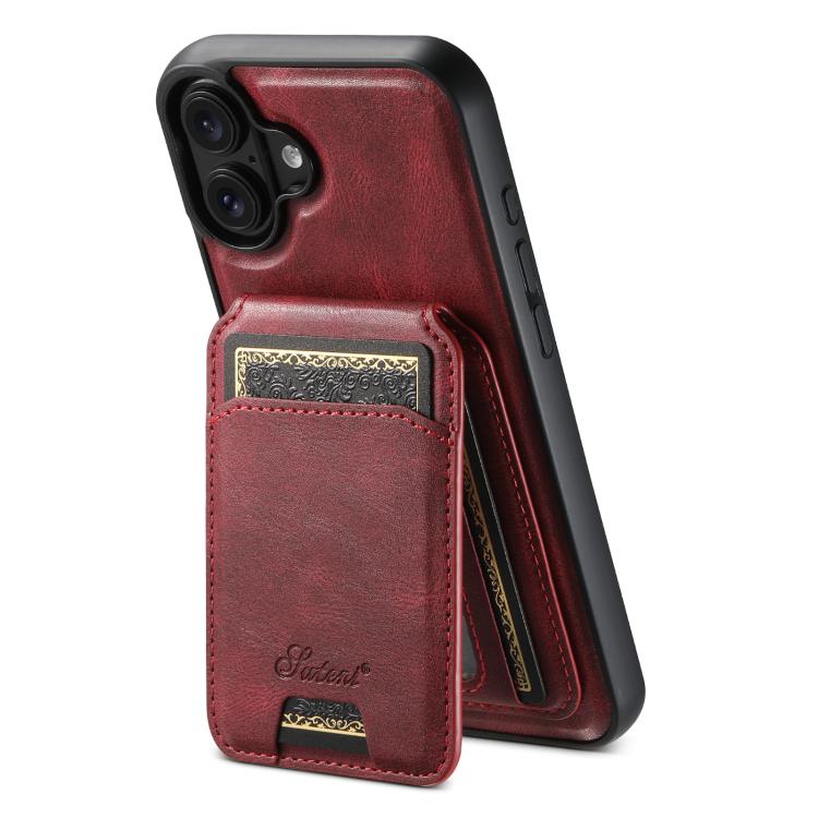 Suteni H15 MagSafe Oil Eax Leather Detachable Wallet Back Phone Case, For iPhone 18, For iPhone 18 Pro, For iPhone 18 Pro Max, For iPhone 17 Pro Max