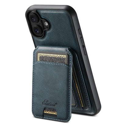 Suteni H15 MagSafe Oil Eax Leather Detachable Wallet Back Phone Case, For iPhone 18, For iPhone 18 Pro, For iPhone 18 Pro Max, For iPhone 17 Pro Max