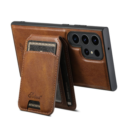 Suteni H15  Oil Eax Leather Detachable Wallet Back Phone Case, For Samsung Galaxy S24 5G, For Samsung Galaxy S23 Ultra 5G, For Samsung Galaxy S23+ 5G, For Samsung Galaxy S23 5G
