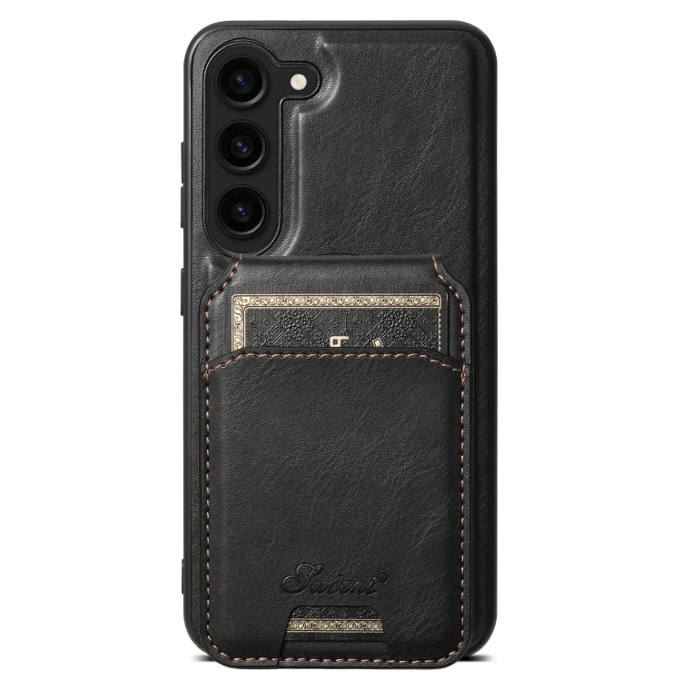 Suteni H15  Oil Eax Leather Detachable Wallet Back Phone Case, For Samsung Galaxy S25 5G, For Samsung Galaxy S25+ 5G, For Samsung Galaxy S25 Ultra 5G, For Samsung Galaxy S24 Ultra 5G, For Samsung Galaxy S24+ 5G