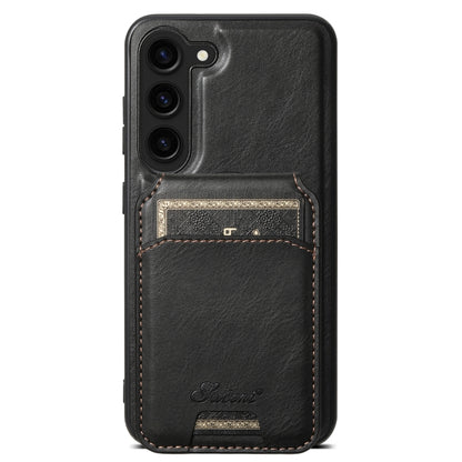 Suteni H15  Oil Eax Leather Detachable Wallet Back Phone Case, For Samsung Galaxy S25 5G, For Samsung Galaxy S25+ 5G, For Samsung Galaxy S25 Ultra 5G, For Samsung Galaxy S24 Ultra 5G, For Samsung Galaxy S24+ 5G