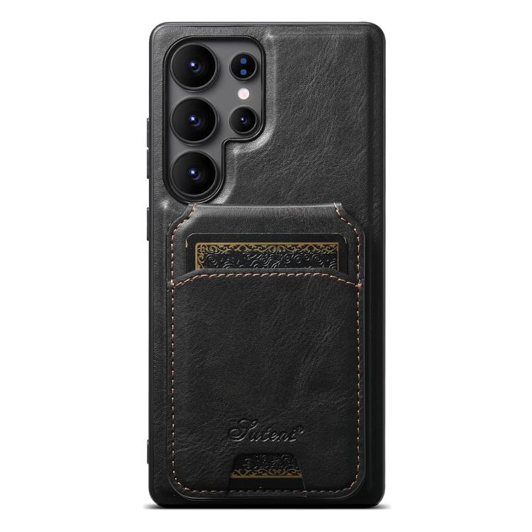 Suteni H15  Oil Eax Leather Detachable Wallet Back Phone Case, For Samsung Galaxy S25 5G, For Samsung Galaxy S25+ 5G, For Samsung Galaxy S25 Ultra 5G, For Samsung Galaxy S24 Ultra 5G, For Samsung Galaxy S24+ 5G