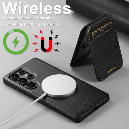 Suteni H15  Oil Eax Leather Detachable Wallet Back Phone Case, For Samsung Galaxy S25 5G, For Samsung Galaxy S25+ 5G, For Samsung Galaxy S25 Ultra 5G, For Samsung Galaxy S24 Ultra 5G, For Samsung Galaxy S24+ 5G