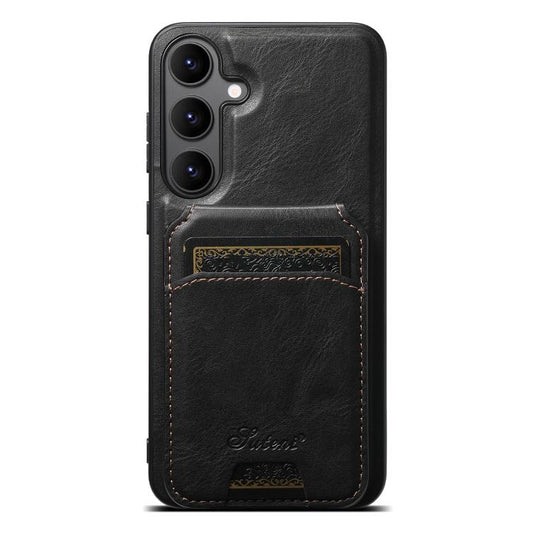Suteni H15  Oil Eax Leather Detachable Wallet Back Phone Case, For Samsung Galaxy S25 5G, For Samsung Galaxy S25+ 5G, For Samsung Galaxy S25 Ultra 5G, For Samsung Galaxy S24 Ultra 5G, For Samsung Galaxy S24+ 5G