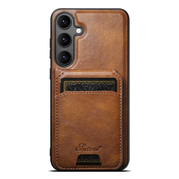 Suteni H15  Oil Eax Leather Detachable Wallet Back Phone Case, For Samsung Galaxy S25 5G, For Samsung Galaxy S25+ 5G, For Samsung Galaxy S25 Ultra 5G, For Samsung Galaxy S24 Ultra 5G, For Samsung Galaxy S24+ 5G