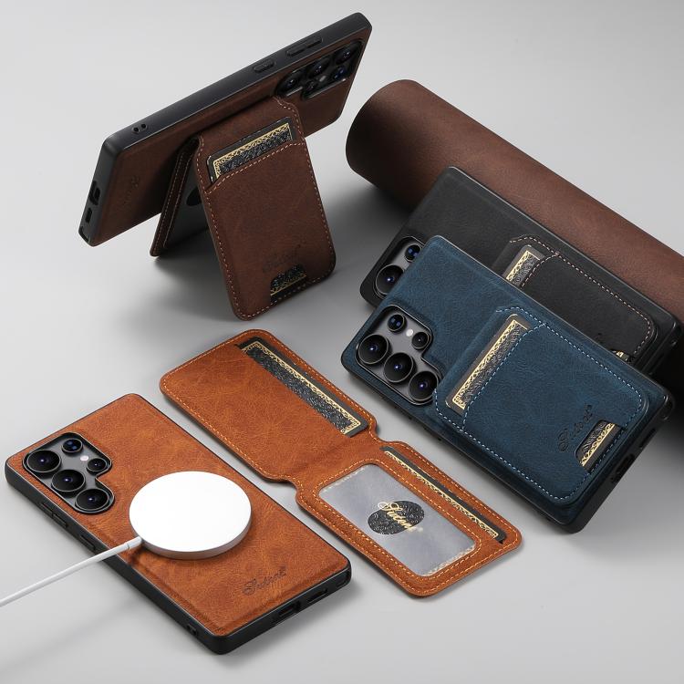 Suteni H16 Litchi Texture Leather Detachable Wallet Back Phone Case, For Samsung Galaxy S26+ 5G, For Samsung Galaxy S26 Ultra 5G, For Samsung Galaxy S25 5G, For Samsung Galaxy S25+ 5G, For Samsung Galaxy S25 Ultra 5G, For Samsung Galaxy S24 Ultra 5G