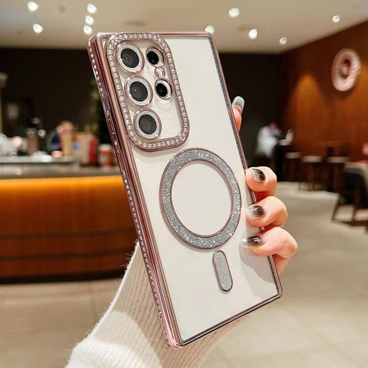 Diamond Gradient Plated MagSafe TPU Phone Case, For Samsung Galaxy S24 Ultra 5G, For Samsung Galaxy S24+ 5G, For Samsung Galaxy S24 5G, For Samsung Galaxy S23 Ultra 5G