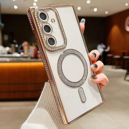 Diamond Gradient Plated MagSafe TPU Phone Case, For Samsung Galaxy S25 5G, For Samsung Galaxy S25+ 5G, For Samsung Galaxy S25 Ultra 5G, For Samsung Galaxy S24 FE 5G