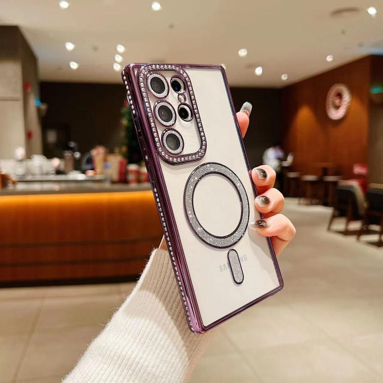 Diamond Gradient Plated MagSafe TPU Phone Case, For Samsung Galaxy S25 5G, For Samsung Galaxy S25+ 5G, For Samsung Galaxy S25 Ultra 5G, For Samsung Galaxy S24 FE 5G