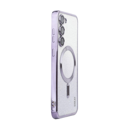 ENKAY Hat-Prince Magnetic Glitter Plated TPU Phone Case with Lens Film, For Samsung Galaxy S23 Ultra 5G, For Samsung Galaxy S23+ 5G, For Samsung Galaxy S23 5G