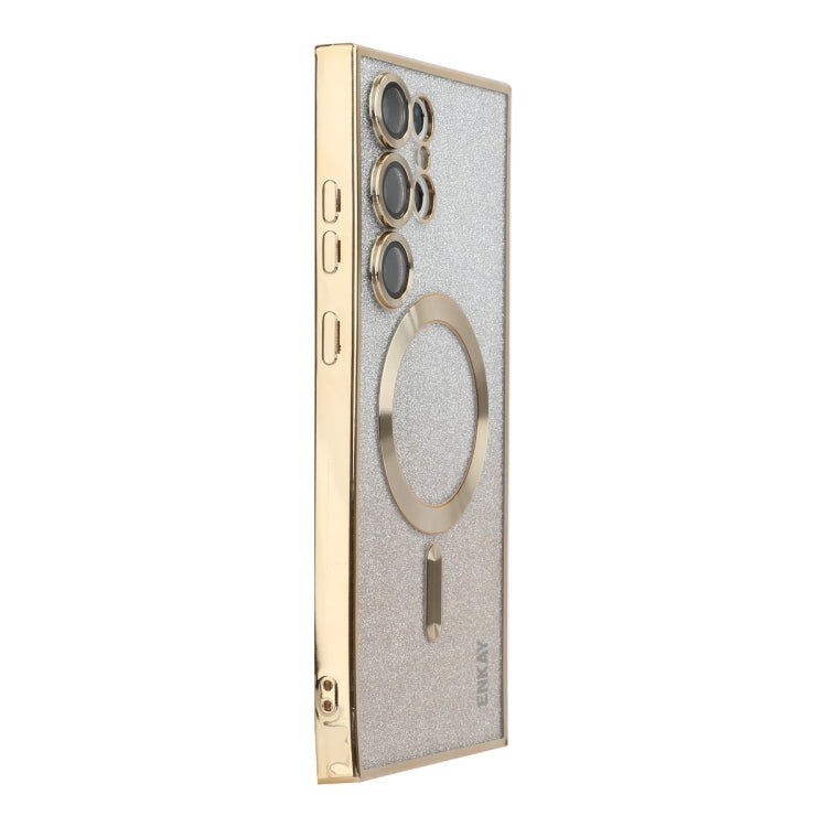 ENKAY Hat-Prince Magnetic Glitter Plated TPU Phone Case with Lens Film, For Samsung Galaxy S23 Ultra 5G, For Samsung Galaxy S23+ 5G, For Samsung Galaxy S23 5G