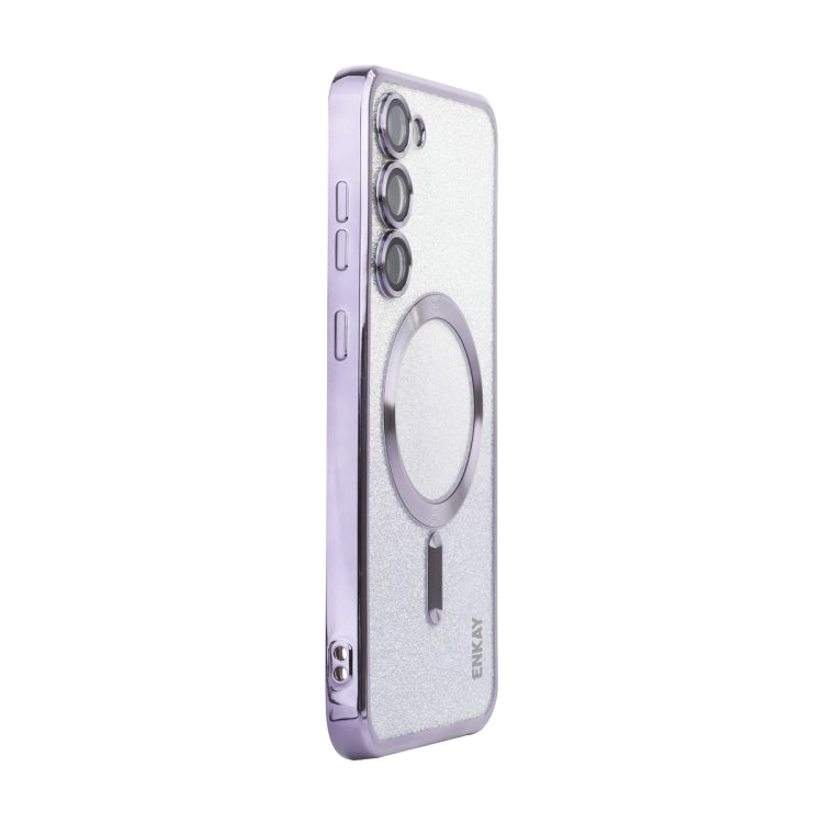 ENKAY Hat-Prince Magnetic Glitter Plated TPU Phone Case with Lens Film, For Samsung Galaxy S25 5G, For Samsung Galaxy S25+ 5G, For Samsung Galaxy S25 Ultra 5G
