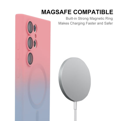ENKAY Hat-Prince MagSafe Rainbow Gradient Silicone Phone Case with Lens Film, For Samsung Galaxy S24 Ultra 5G, For Samsung Galaxy S24+ 5G, For Samsung Galaxy S24 5G, For Samsung Galaxy A34