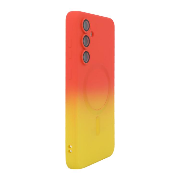 ENKAY Hat-Prince MagSafe Rainbow Gradient Silicone Phone Case with Lens Film, For Samsung Galaxy S25+ 5G, For Samsung Galaxy S25 Ultra 5G, For Samsung Galaxy A15, For Samsung Galaxy A55