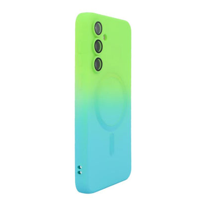 ENKAY Hat-Prince MagSafe Rainbow Gradient Silicone Phone Case with Lens Film, For Samsung Galaxy A25, For Samsung Galaxy A24, For Samsung Galaxy A14