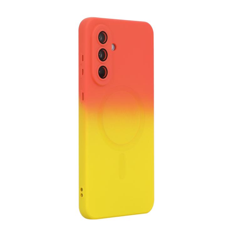 ENKAY Hat-Prince MagSafe Rainbow Gradient Silicone Phone Case with Lens Film, For Galaxy A18 4G / 5G, For Samsung Galaxy A17 / A26 5G, For Samsung Galaxy A06 4G / 5G, For Samsung Galaxy A16 4G / 5G