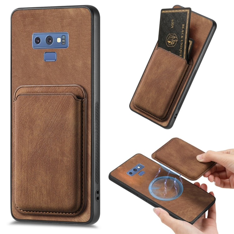 Retro Leather Card Bag Magnetic Phone Case, For Samsung Galaxy A31, For Samsung Galaxy A71, For Samsung Galaxy A51, For Samsung Galaxy Note9