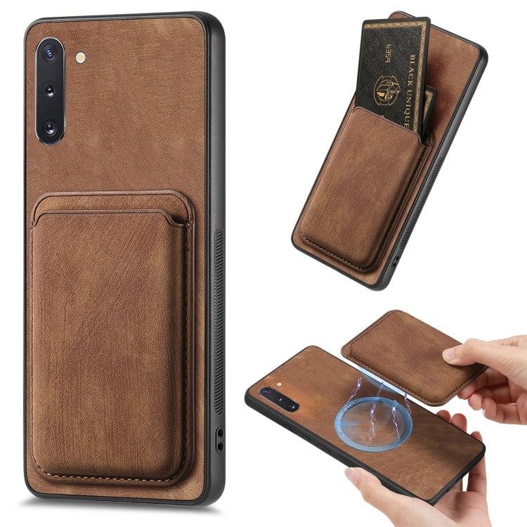 Retro Leather Card Bag Magnetic Phone Case, For Samsung Galaxy Note10, For Samsung Galaxy Note10+, For Samsung Galaxy S8+