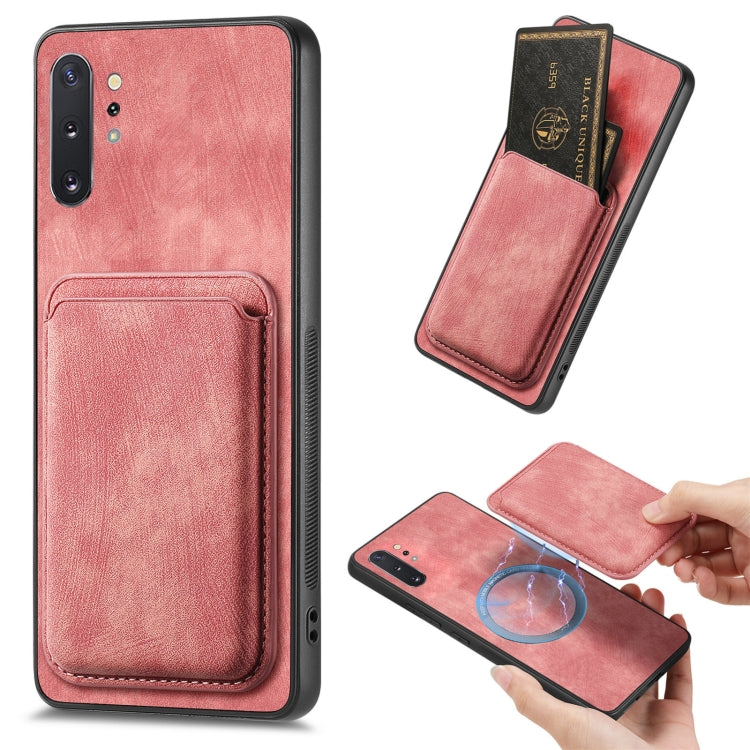Retro Leather Card Bag Magnetic Phone Case, For Samsung Galaxy Note10, For Samsung Galaxy Note10+, For Samsung Galaxy S8+