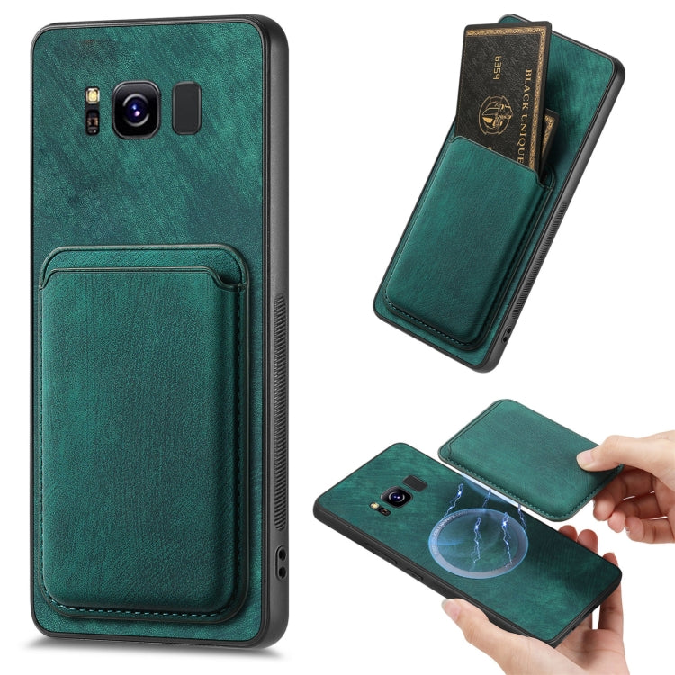 Retro Leather Card Bag Magnetic Phone Case, For Samsung Galaxy Note10, For Samsung Galaxy Note10+, For Samsung Galaxy S8+