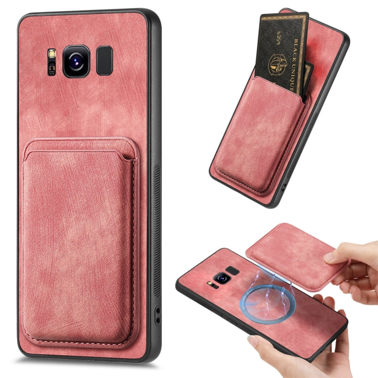 Retro Leather Card Bag Magnetic Phone Case, For Samsung Galaxy Note10, For Samsung Galaxy Note10+, For Samsung Galaxy S8+