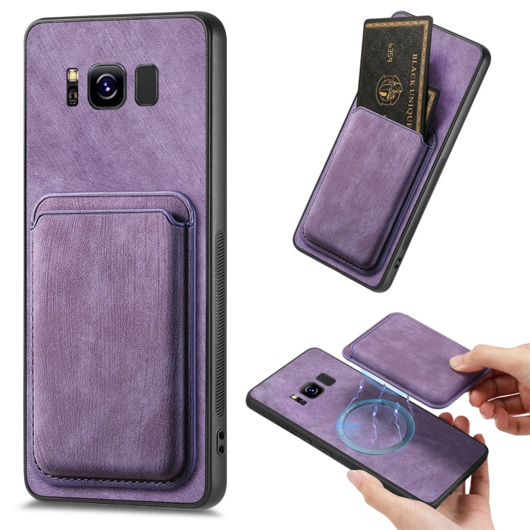 Retro Leather Card Bag Magnetic Phone Case, For Samsung Galaxy Note10, For Samsung Galaxy Note10+, For Samsung Galaxy S8+