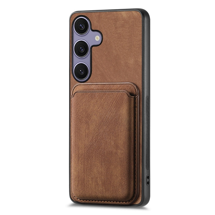 Retro Leather Card Bag Magnetic Phone Case, For Samsung Galaxy S25 5G, For Samsung Galaxy S25+ 5G, For Samsung Galaxy S25 Ultra 5G, For Samsung Galaxy A55 5G