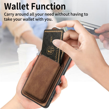 Retro Leather Card Bag Magnetic Phone Case, For Samsung Galaxy S25 5G, For Samsung Galaxy S25+ 5G, For Samsung Galaxy S25 Ultra 5G, For Samsung Galaxy A55 5G