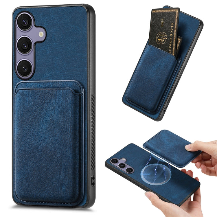 Retro Leather Card Bag Magnetic Phone Case, For Samsung Galaxy S25 5G, For Samsung Galaxy S25+ 5G, For Samsung Galaxy S25 Ultra 5G, For Samsung Galaxy A55 5G
