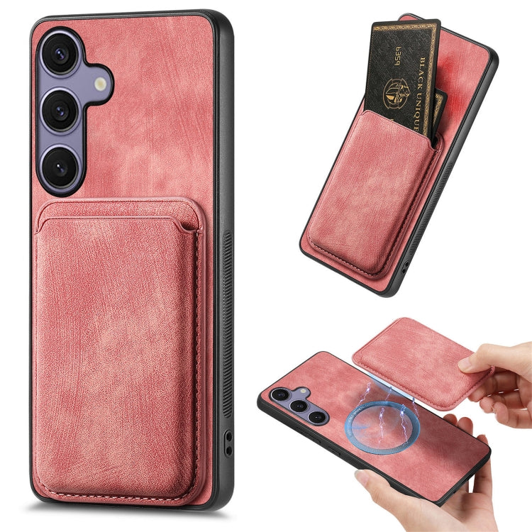 Retro Leather Card Bag Magnetic Phone Case, For Samsung Galaxy S25 5G, For Samsung Galaxy S25+ 5G, For Samsung Galaxy S25 Ultra 5G, For Samsung Galaxy A55 5G