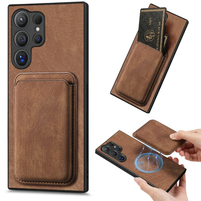 Retro Leather Card Bag Magnetic Phone Case, For Samsung Galaxy S25 5G, For Samsung Galaxy S25+ 5G, For Samsung Galaxy S25 Ultra 5G, For Samsung Galaxy A55 5G