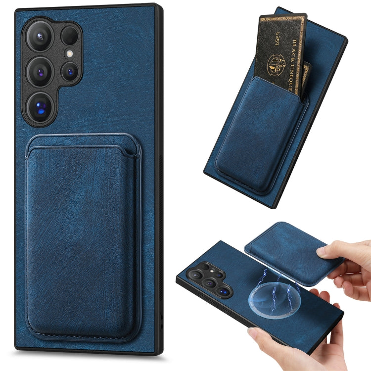 Retro Leather Card Bag Magnetic Phone Case, For Samsung Galaxy S25 5G, For Samsung Galaxy S25+ 5G, For Samsung Galaxy S25 Ultra 5G, For Samsung Galaxy A55 5G