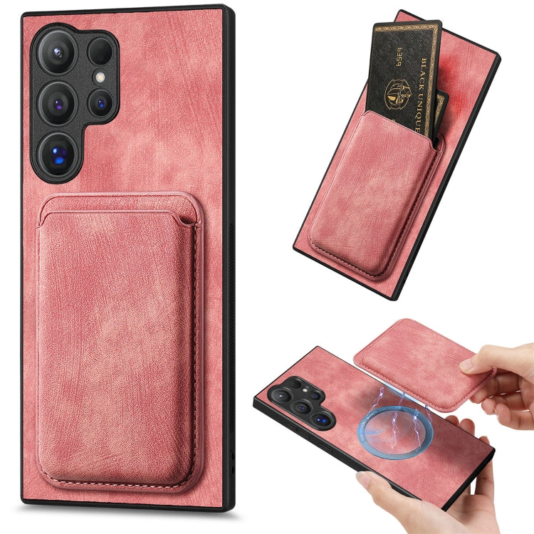 Retro Leather Card Bag Magnetic Phone Case, For Samsung Galaxy S25 5G, For Samsung Galaxy S25+ 5G, For Samsung Galaxy S25 Ultra 5G, For Samsung Galaxy A55 5G